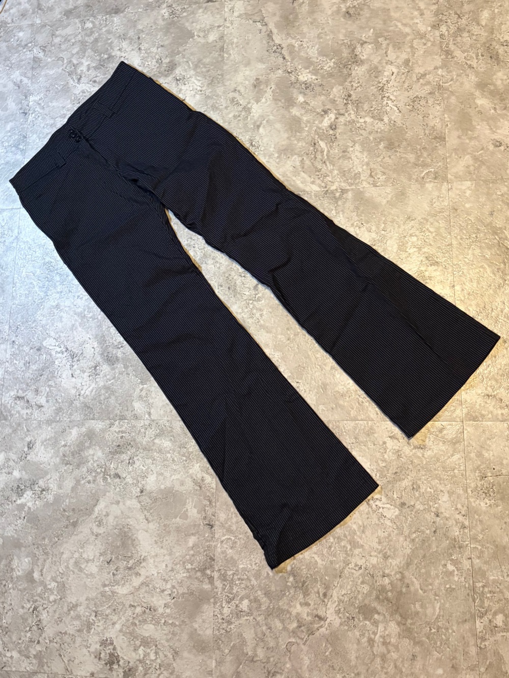 Pinstripe Flare Dress Pants Women’s Black Stretch Bootcut Career Office